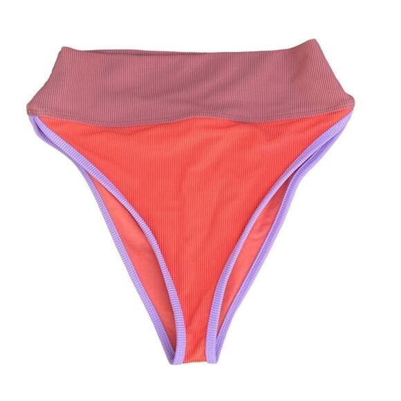 NWT NEW BEACH RIOT Emmy Swim Bikini Bottom in Oasis Colorblock M Beach Summer - Picture 3 of 9